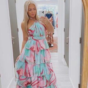 Olivaceous Colorful Dress